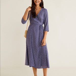Mango polka dot wrap dress